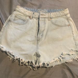High waisted jean shorts